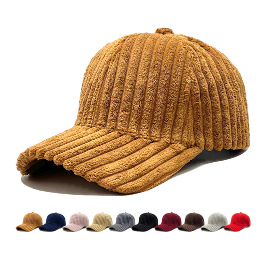 Custom Thick Ribbed Soft Winter Baseball Cap
