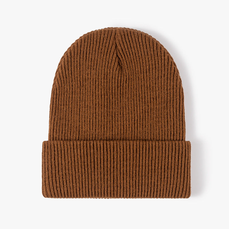 Cuffed Knit Beanie-Blank