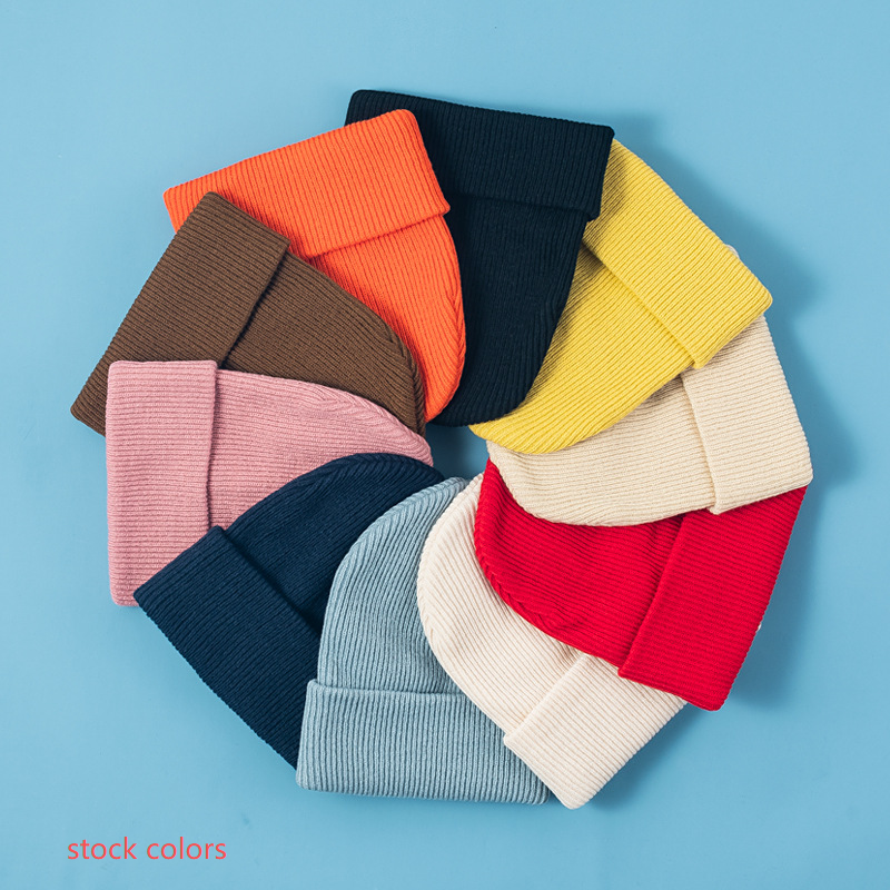 Cuffed Knit Beanie-Blank