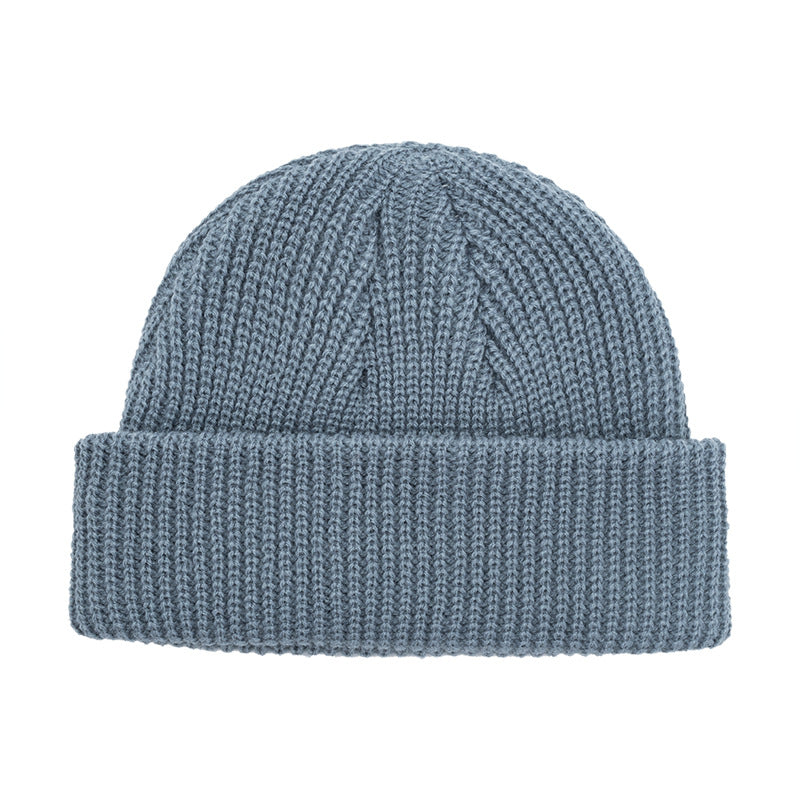 Cuffed Knit Beanie-Blank