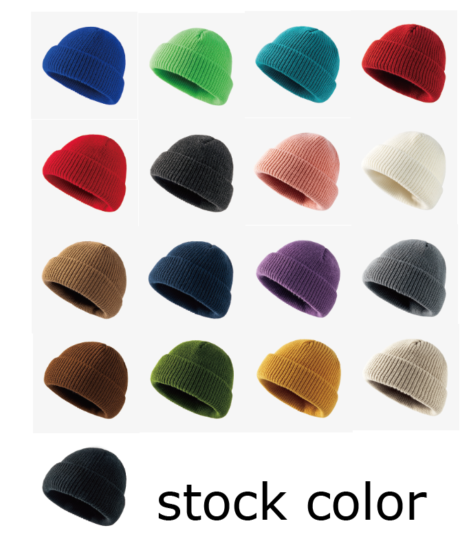 Cuffed Knit Beanie-Blank